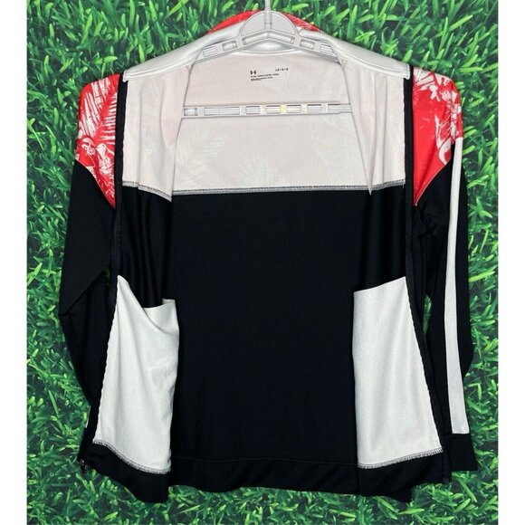 Under Armour Project Rock Aloha Print Full Zip Track Jacket Mens Large Red Black - Picture 4 of 6